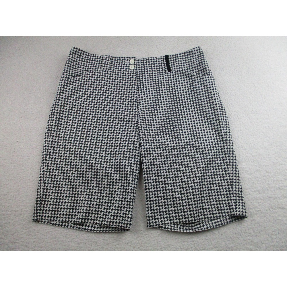 Nike Golf Shorts Womens Medium 10 Black White Houndstooth Fit Dry Performance M